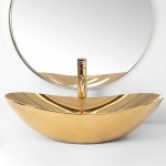 Накладной умывальник Rea Royal Gold